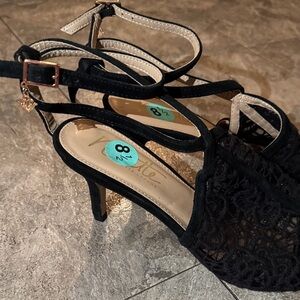 Nanette Lepore Black Lace Sandals